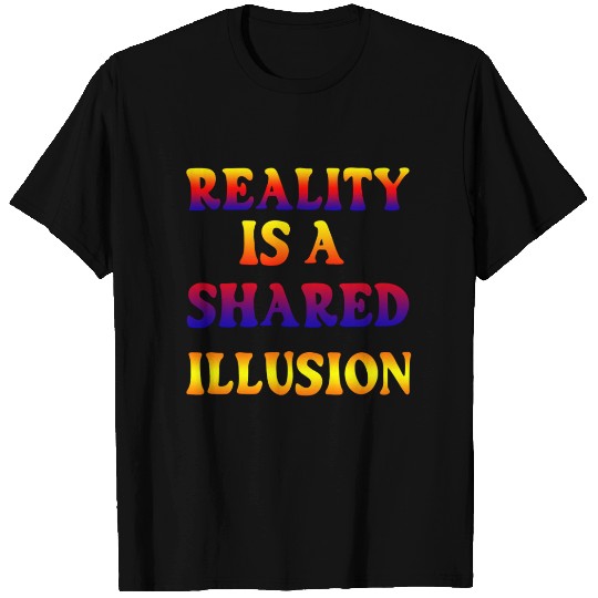 Vivid Psychedelic Illusion Text T Shirts