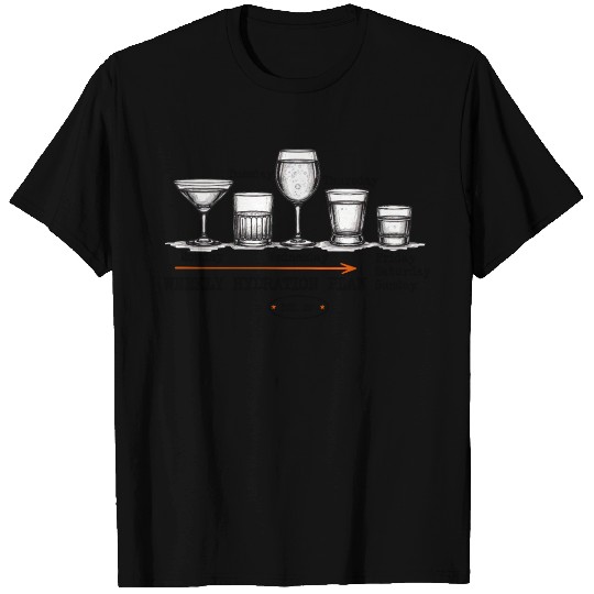Funny Drinking Schedule Cocktail Humor Gift T Shirts
