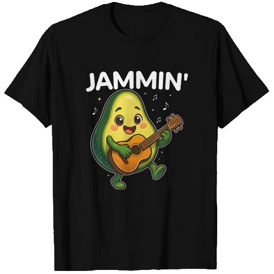 Jammin' Funny Cute Kawaii Avocado Playing Guitar T Shirts
