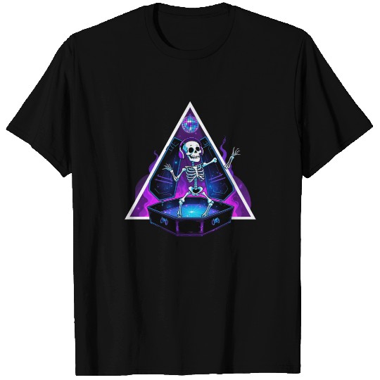 Neon Dancing Skeleton in Coffin T Shirts