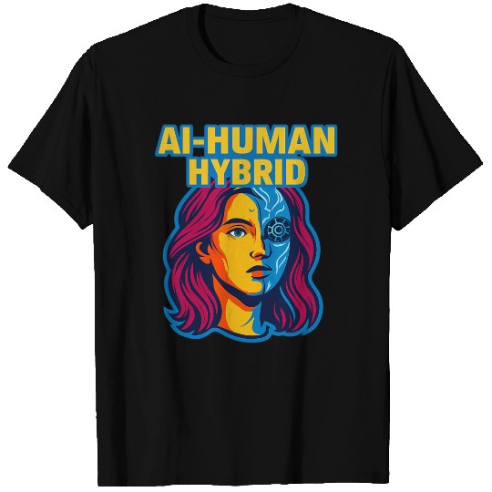 AI Human Hybrid Future Meets Flesh T Shirts