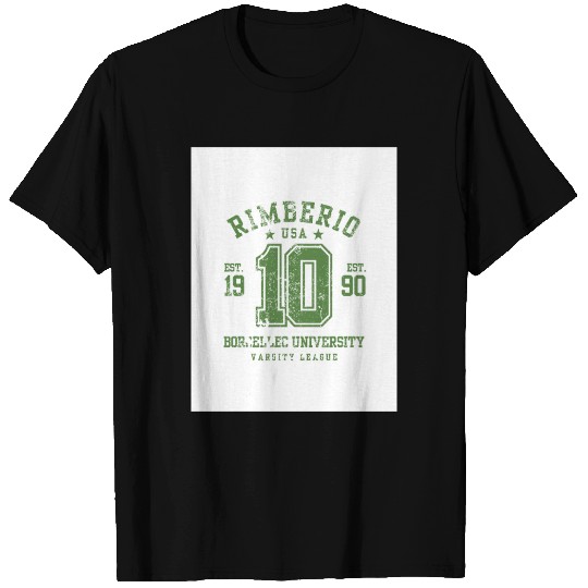 Green Grunge Number 10 Varsity T Shirts Design