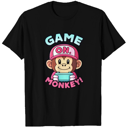 Game On Monkey Handheld Retro 90s. T Shirts