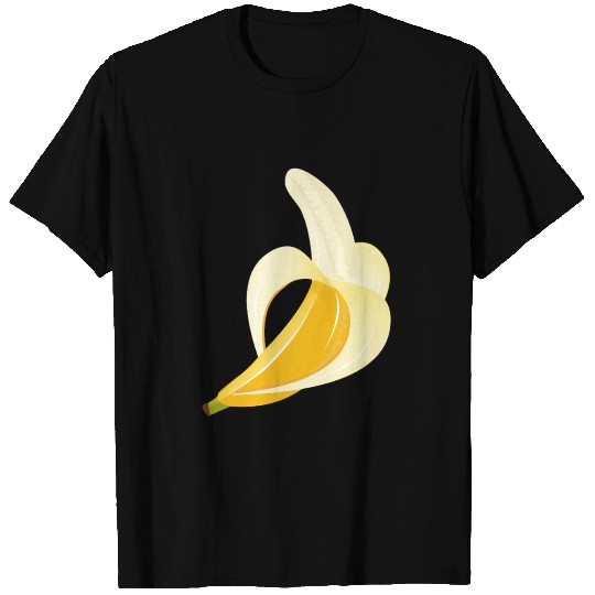Bright yellow banana – peeled motif T Shirts