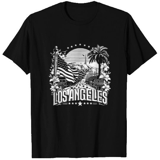 LOS ANGELES Design with Sunset Boulvard T Shirts