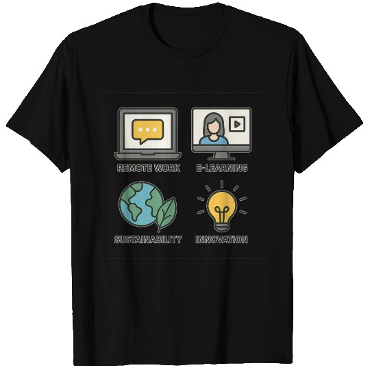 Eco-Friendly E-Learning and Remote Work Design T Shirts