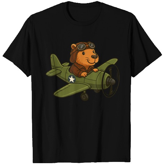 Flying Beaver Pilot in Plane T Shirts