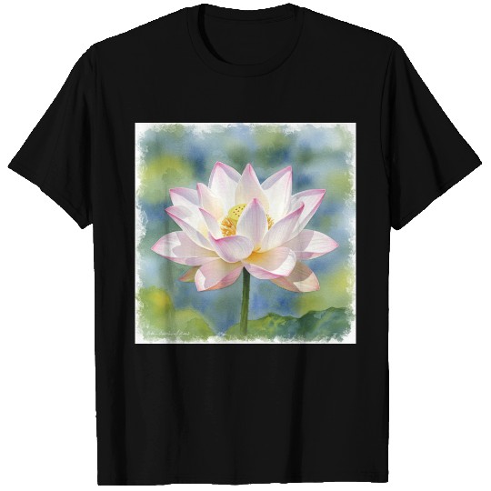 Serene Water Lily Floral Print T Shirts