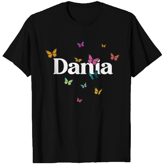 DANIA - beautiful girl name with cute butterflies T Shirts