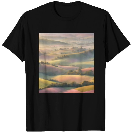Pastel Rolling Hills Landscape T Shirts
