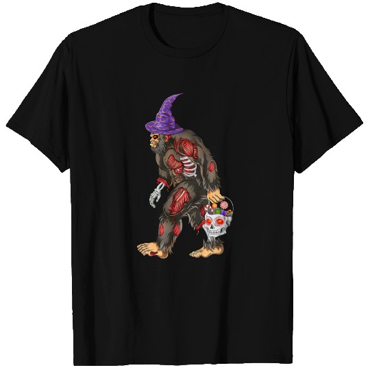 Spooky Zombie Skeleton Bigfoot Halloween  T Shirts