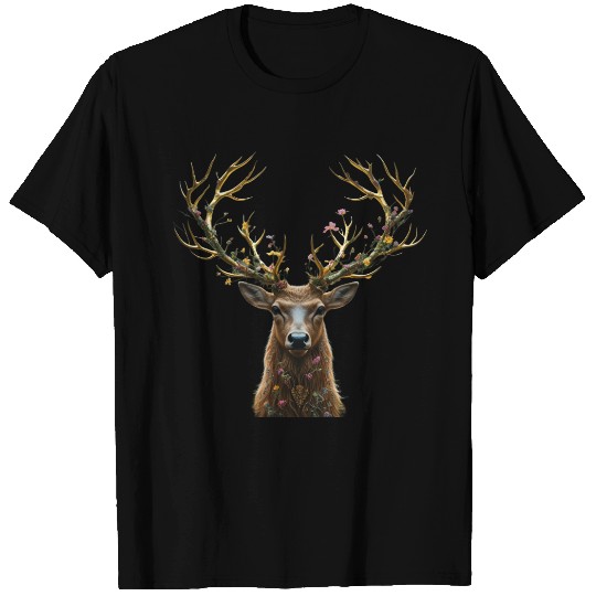 Enchanted Forest Deer Illustration T Shirts