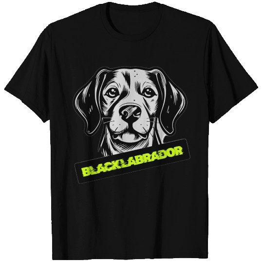 Black Labrador Portrait Illustration T Shirts