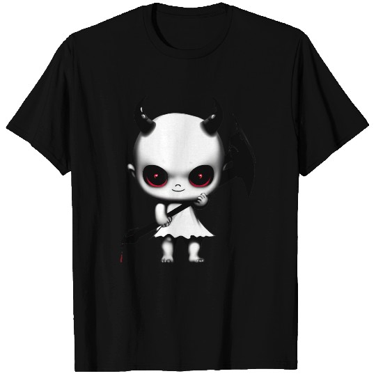 Cute Demon Baby with Horns and Bat Wings T Shirts