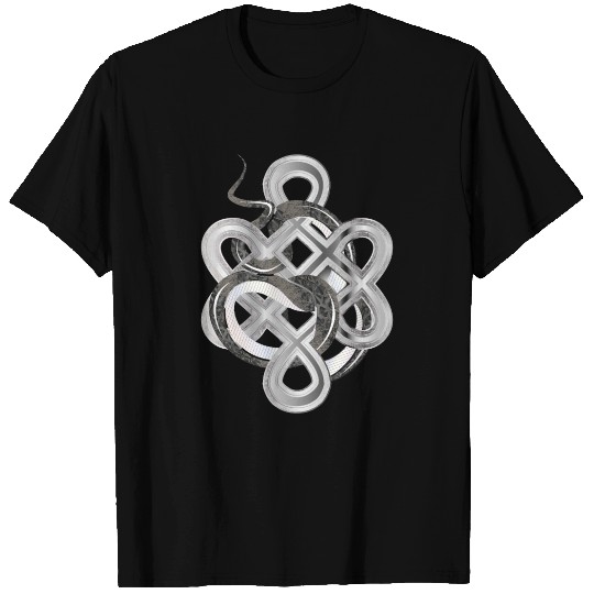 Silver Snake Knot – Mystical & Elegant T Shirts