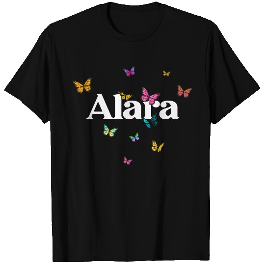 ALARA - beautiful girl name with cute butterflies T Shirts