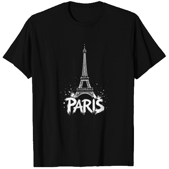 Eiffel Tower Pop Art Night Scene T Shirts