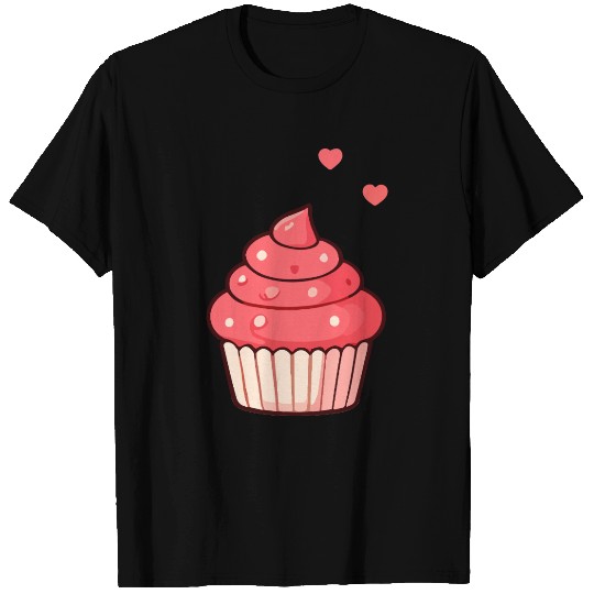 Charming Pink Swirl Cupcake Design T Shirts