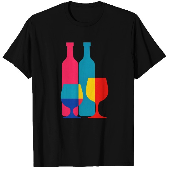 Colorful Cocktail Glasses Illustration T Shirts