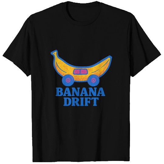 Whimsical Banana Drift Car Design T Shirts
