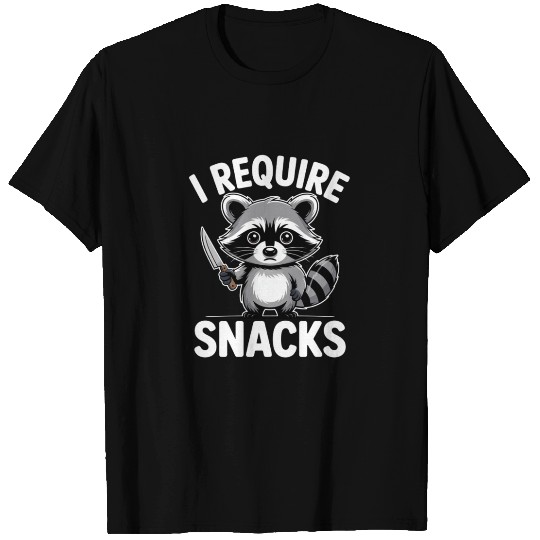 Funny Raccoon Quote I Require Snacks Cute Animal T Shirts