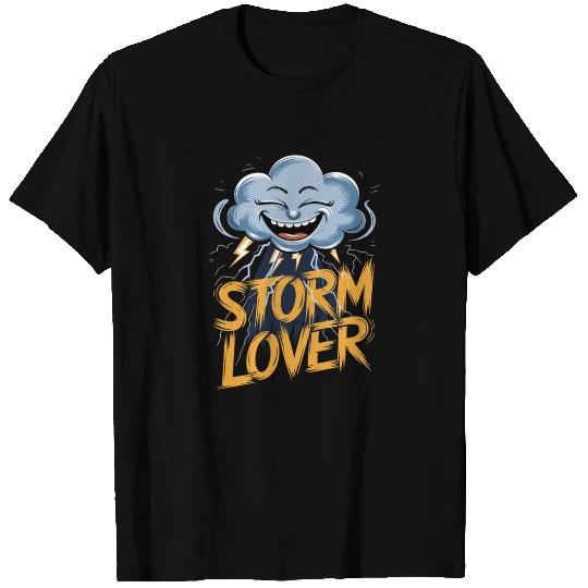 Storm Lover Cloud with Lightning Art T Shirts