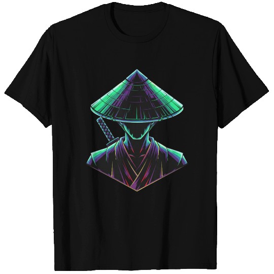 Cyber Samurai Neon Illustration T Shirts