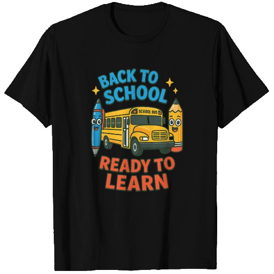 Back to School Bus Cartoon Design T Shirts