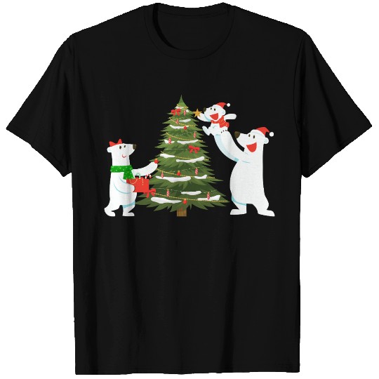 Festive Polar Bear Christmas Celebration T Shirts