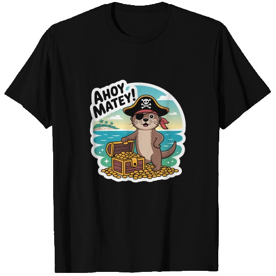 Pirate Cat Treasure Adventure Design T Shirts