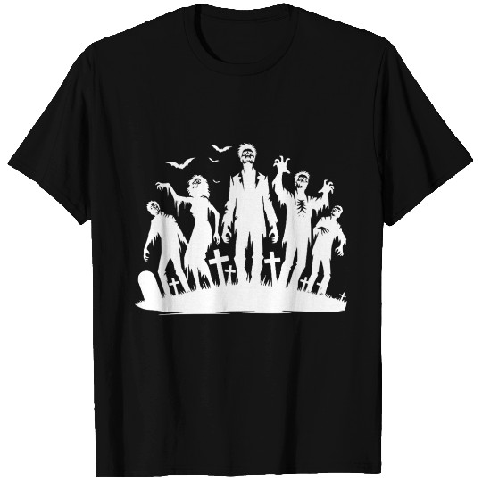 Creepy Graveyard Zombie Monsters T Shirts
