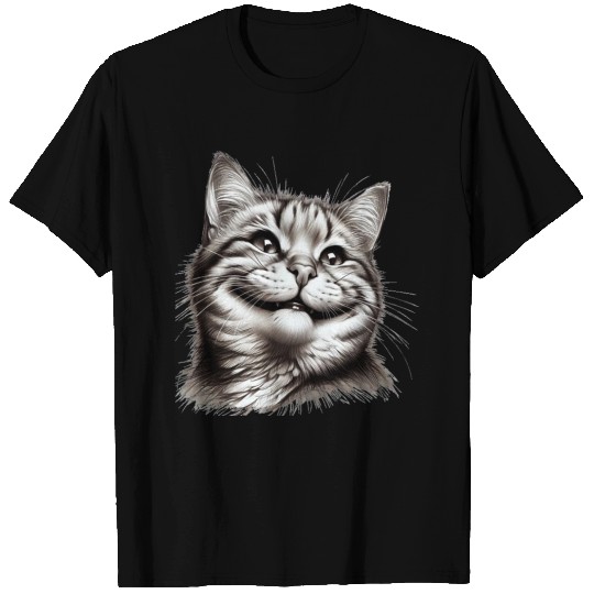 Joyful Cat Illustration for Apparel T Shirts