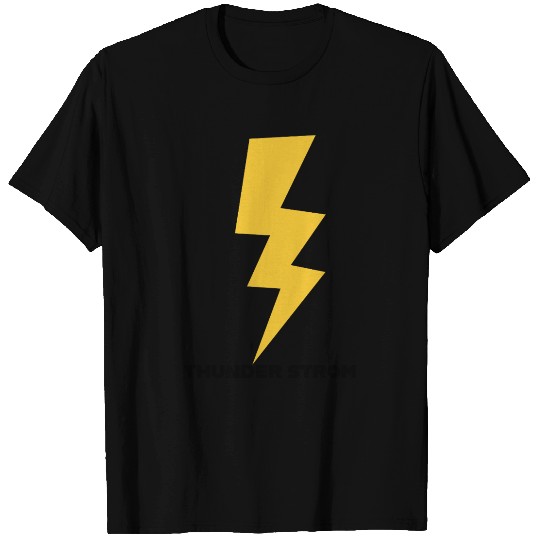 Dynamic Yellow Lightning Bolt Design T Shirts