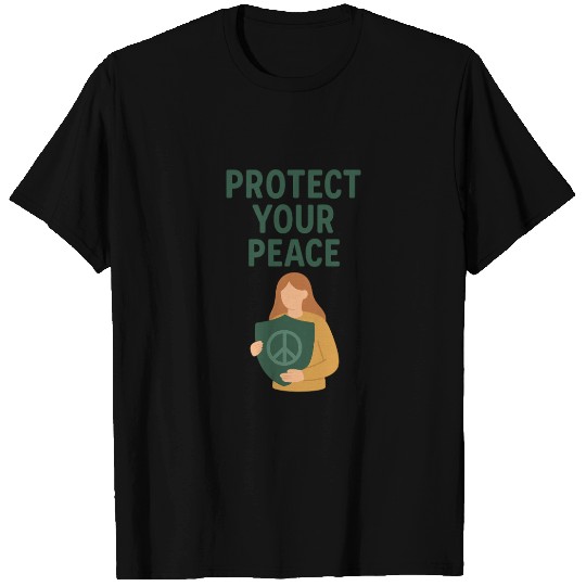 Peaceful Defender Shield Illustration T Shirts