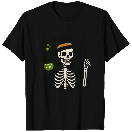 Magical Skeleton Wizard Illustration T Shirts