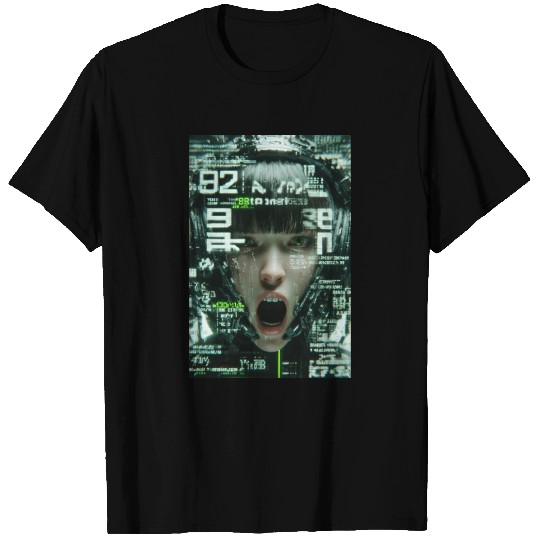 Cyberpunk Digital Scream T Shirts