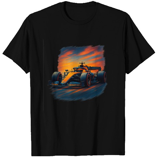 Dynamic Orange and Blue Painted Formula Race Car  T Shirts