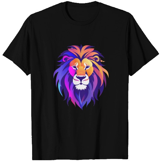 Vibrant Royal Lion Portrait T Shirts