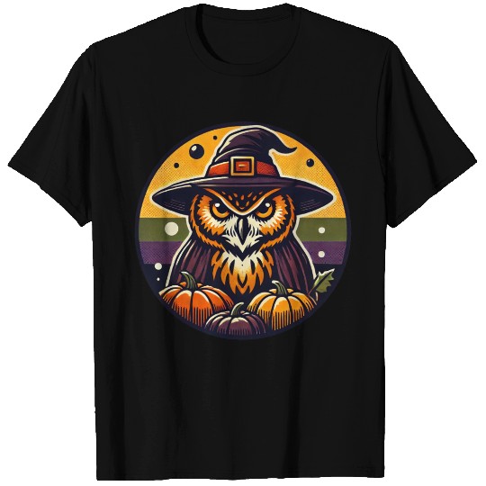 Halloween Owl Spooky Autumn Night Art T Shirts