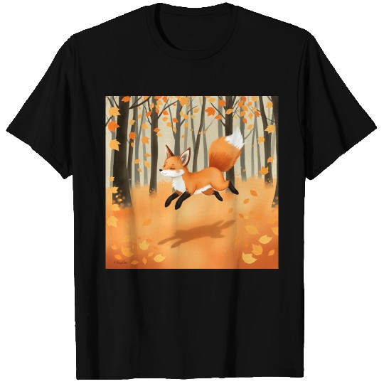 Autumn's Dance A Fox in Flight T Shirts