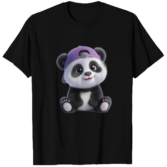 Adorable Panda Boy with Cap T Shirts