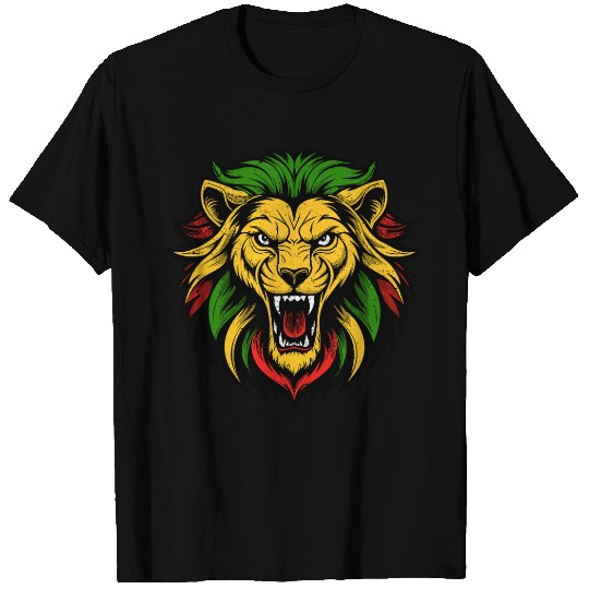 Rasta Lion Red Gold Green T Shirts