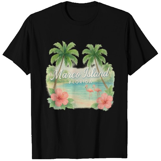 Marco Island Florida Flamingo Beach T Shirts