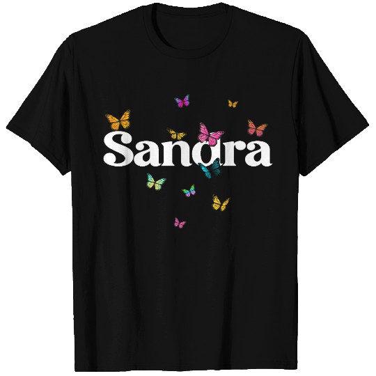 SANDRA - beautiful girl name with cute butterflies T Shirts