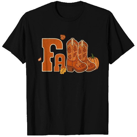 Cow Boots, Leaves & Fall Vibes T Shirts
