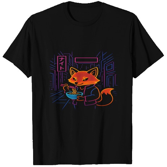 Neon Fox Nightlife Streetwear T Shirts