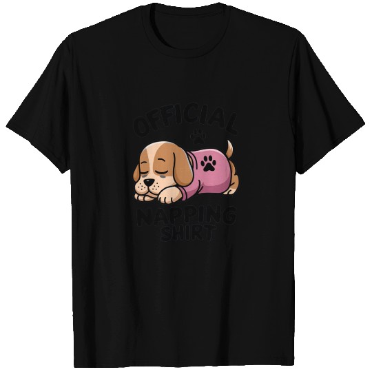 Charming Sleeping Puppy Napping T Shirts