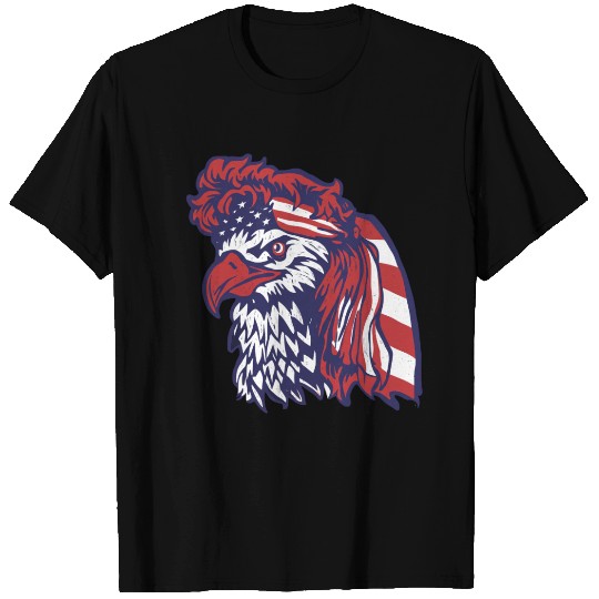 Patriotic Eagle with American Flag Accents T Shirts