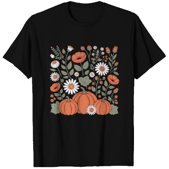 Autumn Pumpkin Floral Arrangement T Shirts
