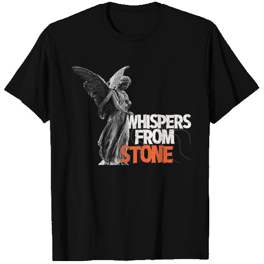 Angel Statue with Bold Typography T Shirts